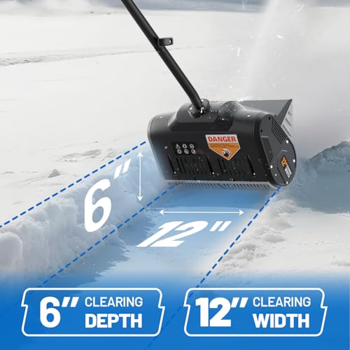 Litheli Cordless Snow Shovel, 40V 12'' Brushless Electric Snow Blower for Driveway, Battery Powered Snow Thrower, 4.0Ah Battery Included