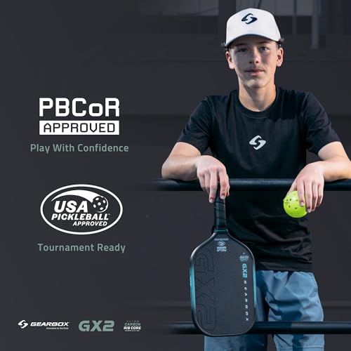 Gearbox GX2 Hyper Pickleball Paddle | Aerodynamic Power Shape with SST 2.0 Carbon Core for Explosive Speed & Spin