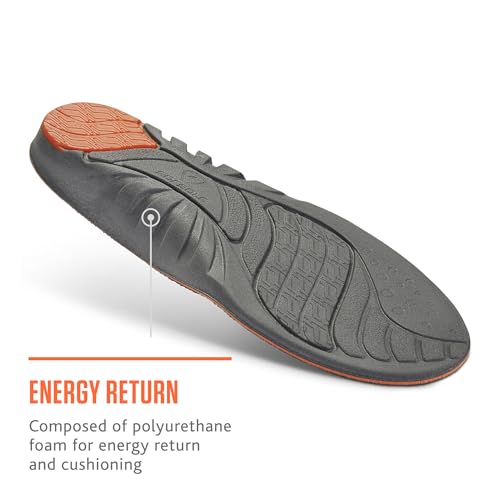 Sof Sole mens High Arch Performance Full-length Insole, Grey, 11-12.5 US