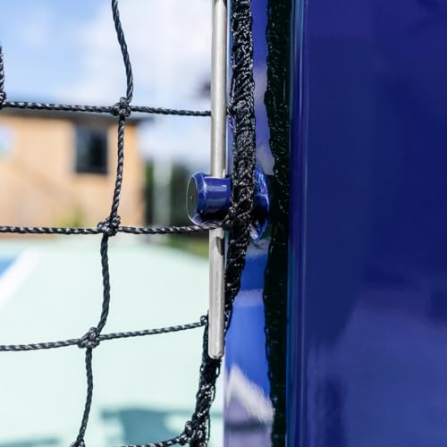 Vermont Pickleball Posts [Regulation Size] - Round or Square Posts, Optional Ground Sockets | Green, Black or Blue | For Hard or Grass Surfaces | POSTS ONLY (Square, Blue, Without Ground Sockets)