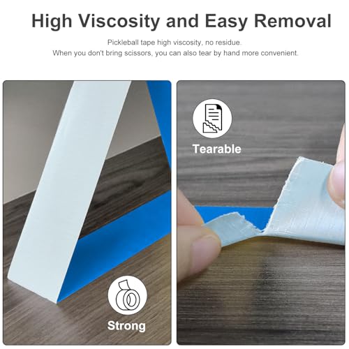 VloEssic Portable Pickleball Court Tape Lines Outdoor/Indoor, 2in x 230FT Temporary Pickleball Court Marking Kit, Pickleball Tape for Outdoor Court, Like Pickleball, Badminton, Tennis, Basketball