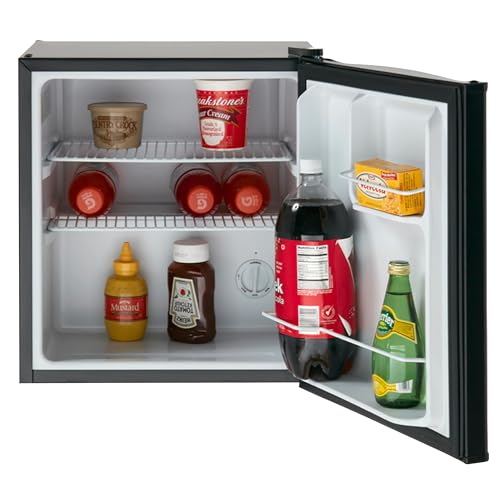 Avanti Mini Fridge Compact Refrigerator for Home Office or Dorm, Features Compressor Cooling Single Door Removable Shelves Automatic Defrost and Adjustable Temp Control, 1.7-Cu.Ft, Stainless Steel