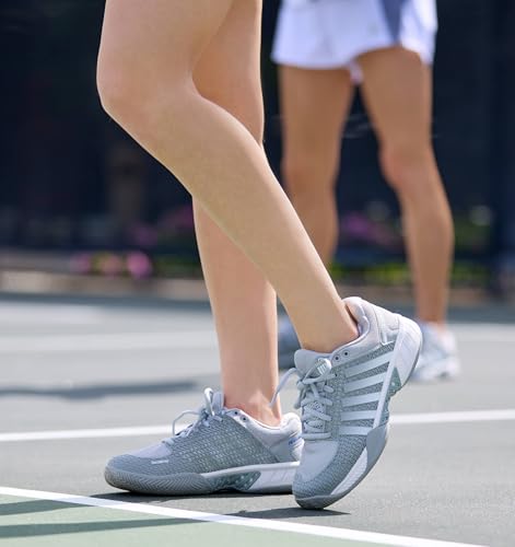 K-Swiss Women’s Express Light Pickleball Shoes – Lightweight Breathable Court Shoe, Stable Support, Durable Toe Protection, Highrise/White, 8 W