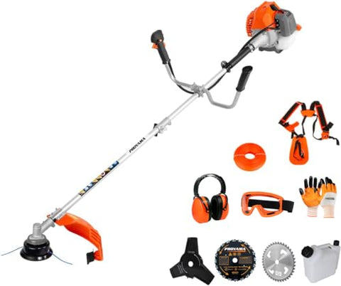 PROYAMA 42.7cc Gas Weed Wacker, 3 in 1 Heavy Duty Weed Eater Gas Powered, Brush Cutter and 2-Cycle String Trimmer Machine with Metal Blades for Lawn Care, 5 Year Warranty Gearbox