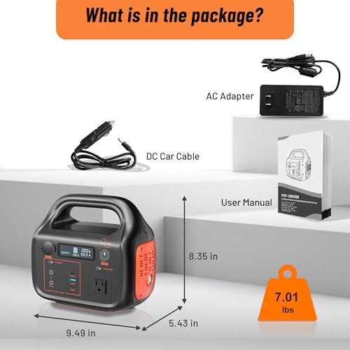 300W Solar GeneratorPortable Power Station, 294Wh Powered Generator with 120V AC Outlet Lithium Battery for RV Camping Outdoor Hiking Home Emergency Backup Power Supply (Solar Panel Optional)
