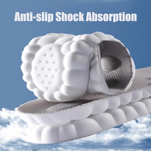 Pickleball Insoles, 4DMemory Foam Arch Support Inserts Trim to Fit,Cloud Comfort Breathable Cushion,with Arch Support Shock Absorption for All-Day Comfort (Green, Men 4.5-5 / Women 6-7)