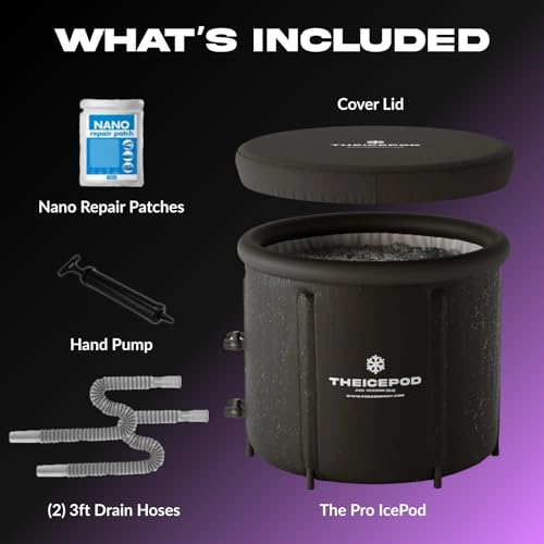 The Pod Company Ice Pod Pro Cold Plunge – 110-Gallon Inflatable Ice Tub for Cold Water Therapy – Pro-Grade Insulated Cold Plunge Tub Compatible with Water Chillers