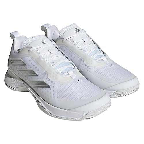 adidas Women's Avacourt Sneaker, White/Silver Metallic/White, 9.5