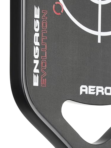 Engage Evolution Aero Pickleball Paddle | Raw Toray T700 Carbon Fiber Pickleball Paddle | Hybrid Elongated Shape | HoldTEK Polymer Core | USAPA Approved | Designed for Power and Control - Scarlet Red