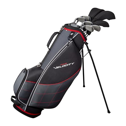 Wilson Tour Velocity Complete Golf Set with Stand Bag - Men's Right Hand, Regular Flex, Black/Red