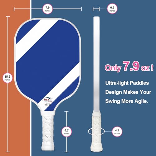 Picklebal Paddle Carbon Fiber, Womens Pickle Ball Paddle USAPA Approved Single Lightweight Pickleball Paddle with Cover Graphite Pickleball Paddle with Premium Grip & Handle