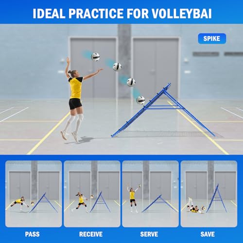 5x4FT Volleyball Baseball Rebounder Net, Softball Rebounder Pitchback Net Quick Adjustments, Quick Adjustments Lacrosse Bounce Back Practice Equipment, Ideal for Outdoor Indoor and Backyard Training