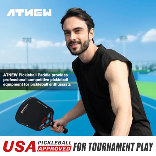 Pickleball Paddles, USAPA Approved Pickleball Paddle Pickleball Set with Pickleball Rackets, T700 Carbon Fiber, 16mm Thickness, Air Open Throat, Enhanced Spin & Control, Edgeless Design