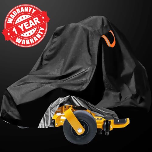 Zero-Turn Lawn Mower Covers,Waterproof Outdoor Riding Mower Cover,Fits up to 60" Decks Rider Lawnmower Tractor Storage Cover,Durable Anti-UV 210D Polyester,Reflective Strips -79"Lx47"Wx55"H
