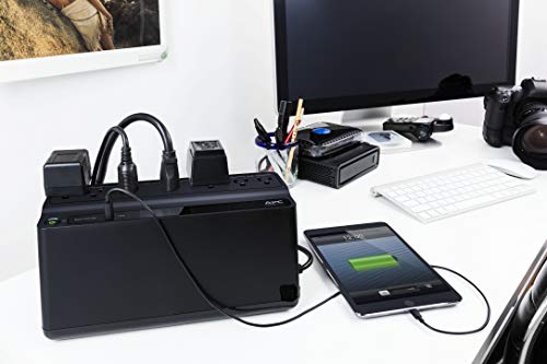 APC UPS Battery Backup & Surge Protector, 600VA Backup Battery Power Supply, BE600M1 Back-UPS with USB Charger Port