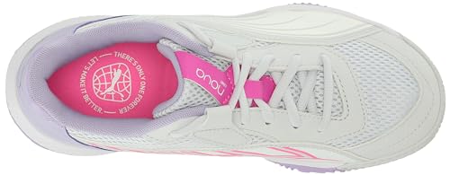Puma Womens Nova Court Pickleball Shoe, Silver Mist-Puma Womens White-Vivid Violet, 10