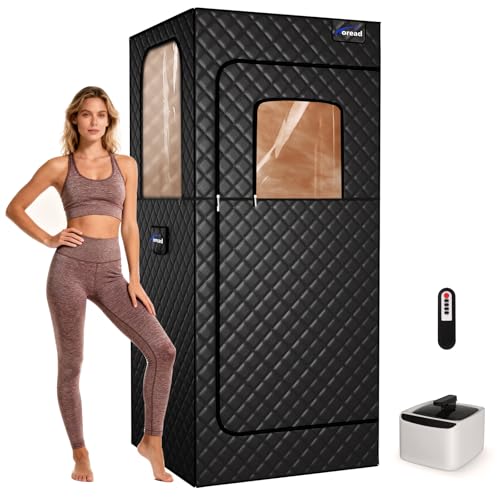 TOREAD Portable Steam Sauna Tent for Home, Full Size Sauna Box Portable Sauna for Home, 9 Adjustable Heat Levels, Fast Heating & Foldable Design for Relaxation