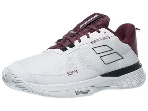 Babolat Men's SFX Evo All Court Tennis Shoes, White/Port Royale (Men's US Size 9)