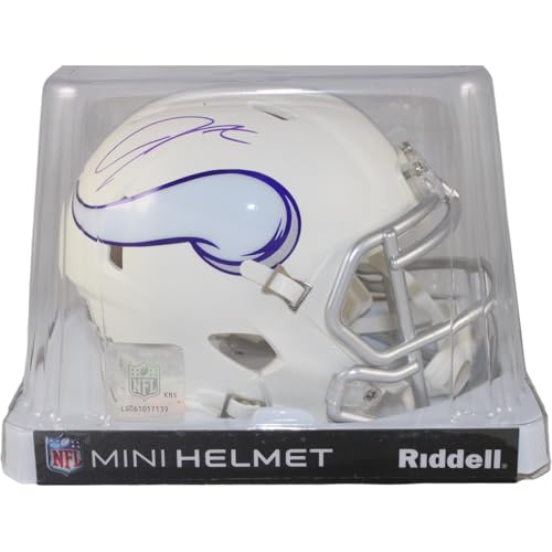 Jordan Addison Autographed Minnesota Mini Helmet 24 Alt Beckett 50968