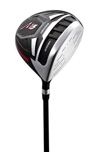 Precise M5 Complete Golf Club Set for Men - Left Handed Tall Mens Golf Clubs Full Set w/Driver, Wood, Hybrid, Irons, Putter, Stand Bag & Headcovers - Beginner Friendly Package - Black/Red