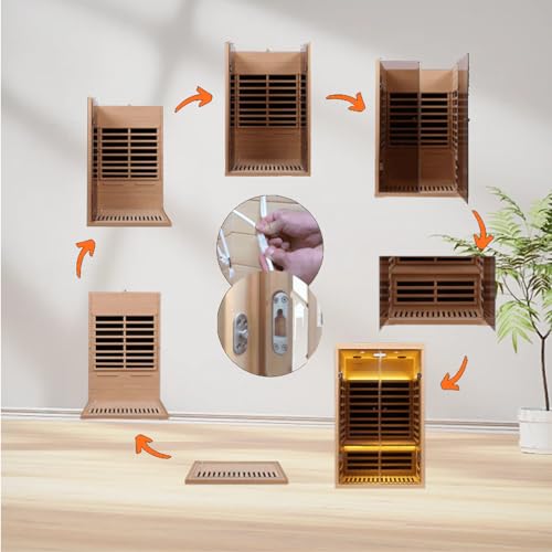 Smart App Control 2 Person Ultra Low EMF (＜5mG) Far Infrared Sauna for Home,1780W Hemlock Indoor Sauna Spa with Touch Panel, Insulation Cover, Bluetooth Speaker, Chromatherapy Light, Reading Light