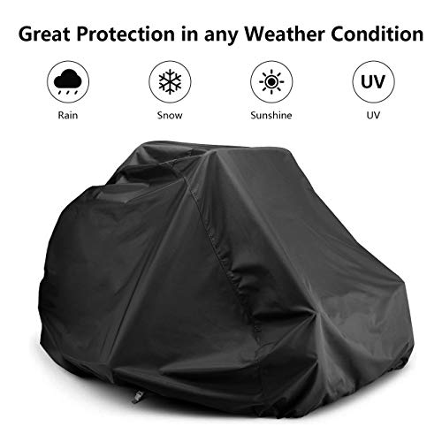 Zero-Turn Mower Cover, Universal Fit 600D Polyester Oxford, Weatherpoof UV with Windproof Buckle, Drawstring, Tractor Cover Up to 60" Lawn Mower Decks for Greenworks, EGO, Craftsman, Husqvarna, Honda