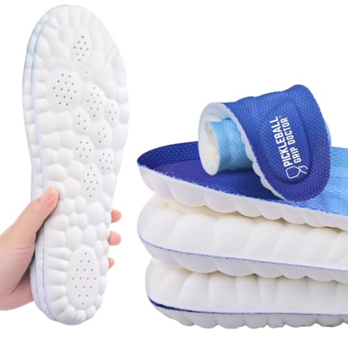 Pickleball Sports Insoles – 4D Shock Absorbing Shoe Inserts with Arch Support, Heel Cup & Anti-Fatigue Cushion – High Impact Comfort for Running, Training, Walking, Court Sports & All-Day Support