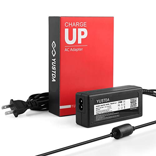 Yustda New AC/DC Adapter Replacement for Anker A1720 521 200W/256Wh Portable Power Station Solar Generator Backup Battery LiFePO4 11-28V 5.5A 65W Power Supply Cord Cable Battery Charger Mains PSU
