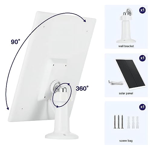 Solar Panel Charger for Bird Feeder Camera, Type-C Plug, 9.8ft Long Cable, Waterproof