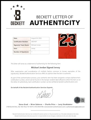 Michael Jordan Autographed Framed Red Authentic Basketball Jersey Vintage Signature PSA/DNA & Beckett BAS #AE07407