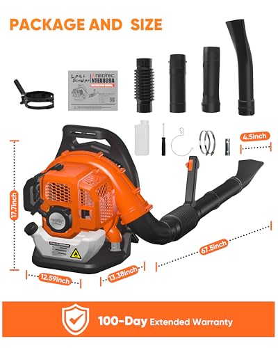 52cc Gas Leaf Blower Backpack 564 CFM 216 MPH 2-Cycle Ergonomic Harness System Low Vibration and Cruise Control Powerful Gas Blowers for Lawn Yard Care Gifts for Dad