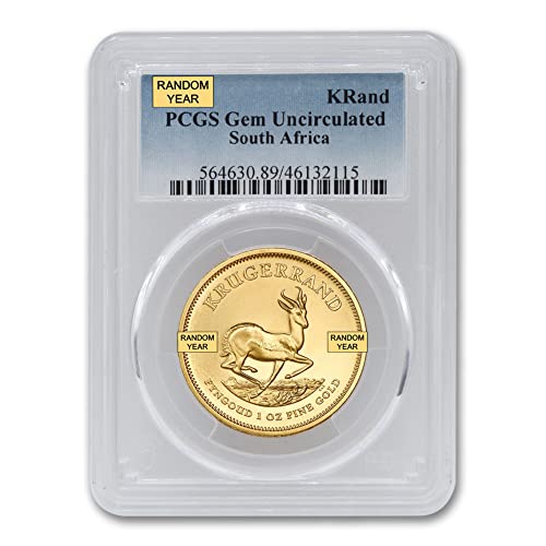 1967 - Present (Random Year) 1 oz South African Gold Krugerrand Coin Gem Uncirculated GEMUNC 1 Rand PCGS