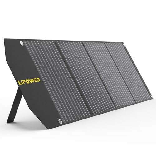 Lipower Portable Solar Panel 100W, Foldable Solar Charger for Jackery/Anker/FlashFish/Bluetti/Goal Zero/Rockpals Power Station, Solar Generator for Camping RV Hurricane