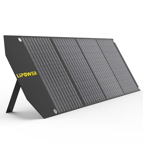Lipower Portable Solar Panel 100W, Foldable Solar Charger for Jackery/Anker/FlashFish/Bluetti/Goal Zero/Rockpals Power Station, Solar Generator for Camping RV Hurricane