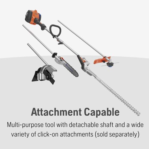 Husqvarna 122LKH Gas Hedge Trimmer, Multi-Purpose Tool with Hedge Trimmer Attachment, 21-Inch Cutter Bar with Double-Sided, Double Reciprocating Blades, 970796101
