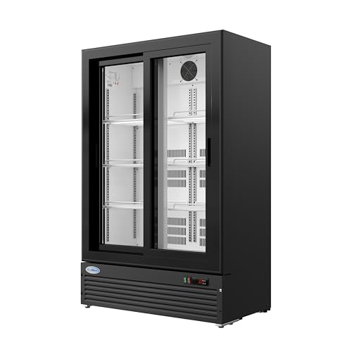 KoolMore 35 in. Retail Display Refrigerator, 10 Cu. Ft. Low Height Merchandiser Cooler, Aisle End Grab-and-Go Beverage Display Fridge for Convenience Stores, Supermarkets & Checkout, Black
