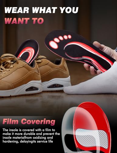 Plantar Fasciitis Relief Insoles Men: Arch Support Insoles Men Women - Athletic Shoe Insoles - Orthotic Work Boot Inserts for High Arch - Flat feet - Pain Relief[1-Pair](Men9-10.5/Women10-11.5)