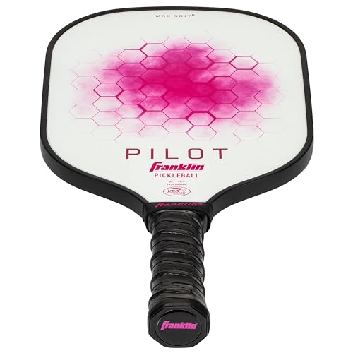 Franklin Sports Pickleball Paddle - Pilot Polypropylene Core Racket - Official USA Pickleball (USAPA) Approved Paddle - Lightweight Pro Racket - Pink - 10mm Thick Core