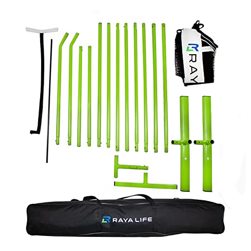 RayaLife Portable Pickleball Net & Badminton Net 2 in 1-22ft Width Standard Net Size- Indoor & Outdoor Multi-Sport Net – Weatherproof, Durable, Easy Assembly
