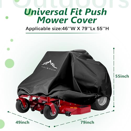 Himal Outdoors Zero Turn Mower Cover, Heavy Duty 600D Polyester Oxford, UV Protection Universal Fit with Drawstring & Cover Storage Bag, Mower Protector for Decks Up to 60"