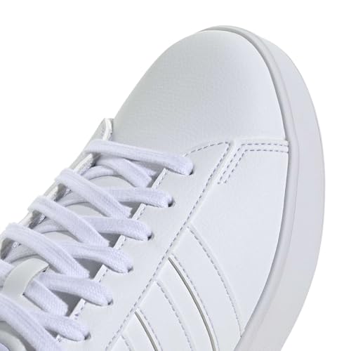 adidas Women's Grand Court, White/Iron Metallic, 7.5