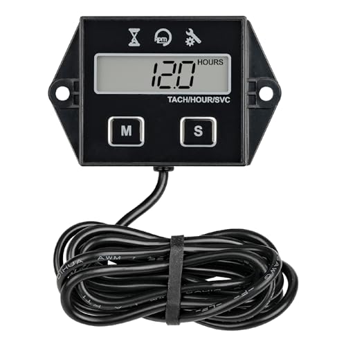 NInE-ROnG Digital Tachometer,Small Engine Hour Meter,Maintenance Reminder,User Shutdown,Use for ZTR Lawn Mower Tractor Generator Marine Outboard ATV Motor Snowmobile and Gas Powered Equipment