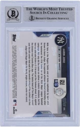 Aaron Judge New York Yankees Autographed 2022 Topps Now HR 60,61,62 Set #929,975,1012 Beckett Fanatics Witnessed Authenticated 10 Card - Baseball Slabbed Autographed Cards