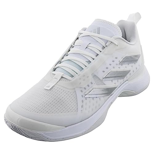 adidas Women's Avacourt Sneaker, White/Silver Metallic/White, 9.5