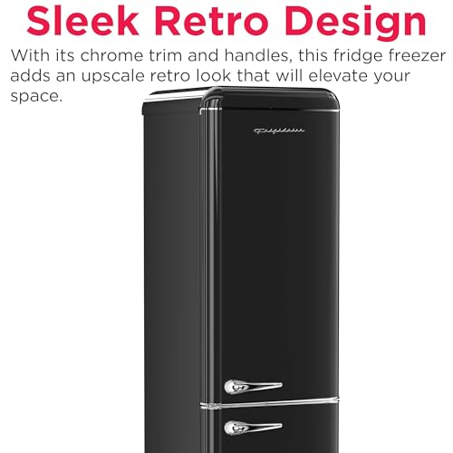 Frigidaire RETRO 9.2 Cubic Foot Fridge with Bottom Mount Freezer, 9.2 cu. ft, BLACK