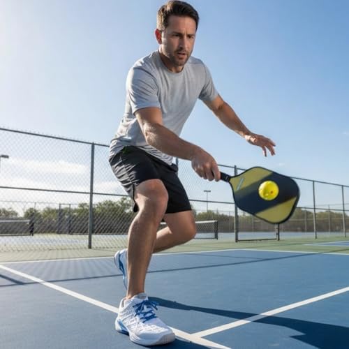 BKWHDAY Pickleball Shoes Men Tennis Court Sneakers Indoor Outdoor Breathable Athletic Sports Lightweight Non Slip White/Black