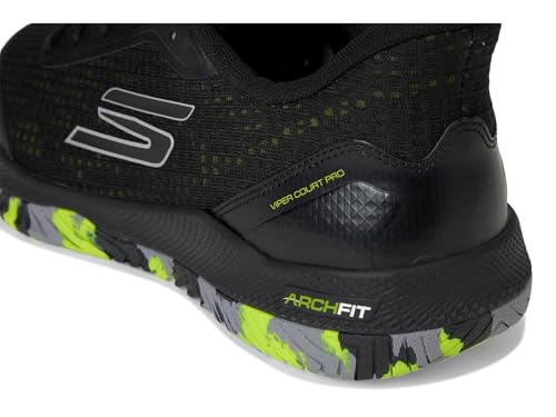 Skechers Men's Viper Court Pro Pickleball Sneaker, Black, 7.5