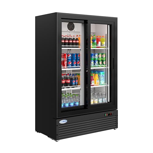 KoolMore 35 in. Retail Display Refrigerator, 10 Cu. Ft. Low Height Merchandiser Cooler, Aisle End Grab-and-Go Beverage Display Fridge for Convenience Stores, Supermarkets & Checkout, Black