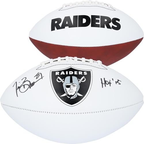 Tim Brown Oakland Raiders Autographed Panel Franklin Football with "HOF 15" Inscription - Autographed Footballs
