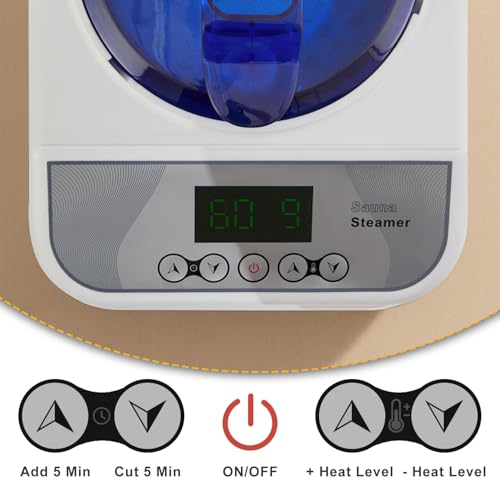 RRGFB Sauna Steamer Machine for Home, 1300W 1.8qt Steam Generator, Portable Steamer Pot with Remote Control, Oil Diffuser, 5-60 min Timer, 9 Levels, Heat up to 140°F